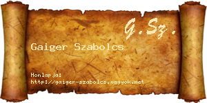 Gaiger Szabolcs névjegykártya