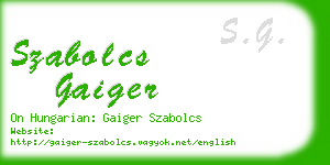 szabolcs gaiger business card